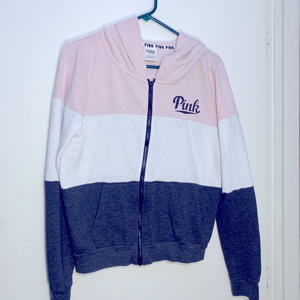 Full zip pink hoodie